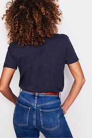 Boden Dark Blue Cotton Puff Sleeve T-Shirt - Image 2 of 5