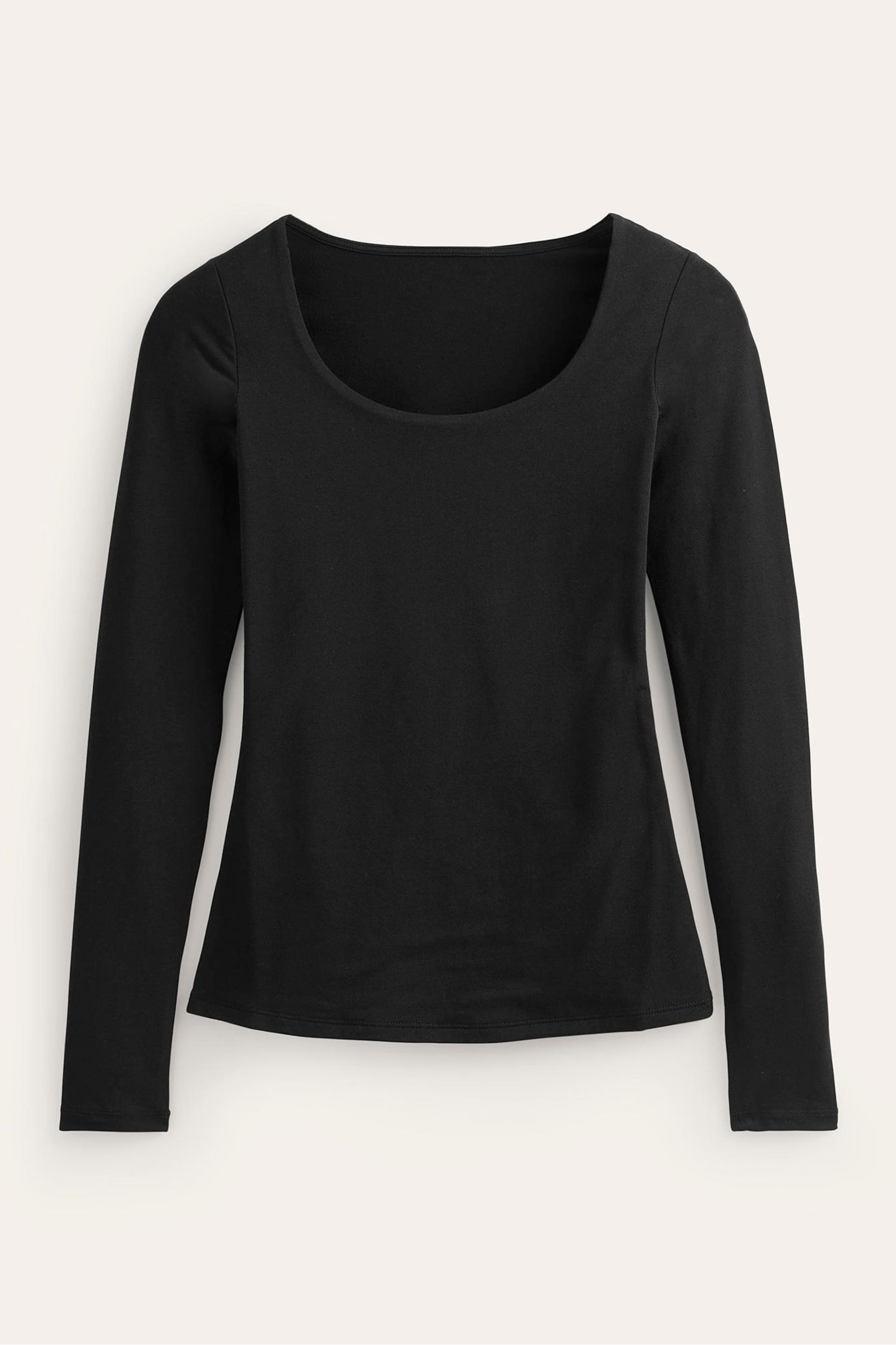 Boden Black Double Layer Scoop Neck Long Sleeve T-Shirt - Image 5 of 5