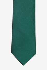 Forest Green Slim Silk Tie And Pocket Square Set - Image 4 of 7