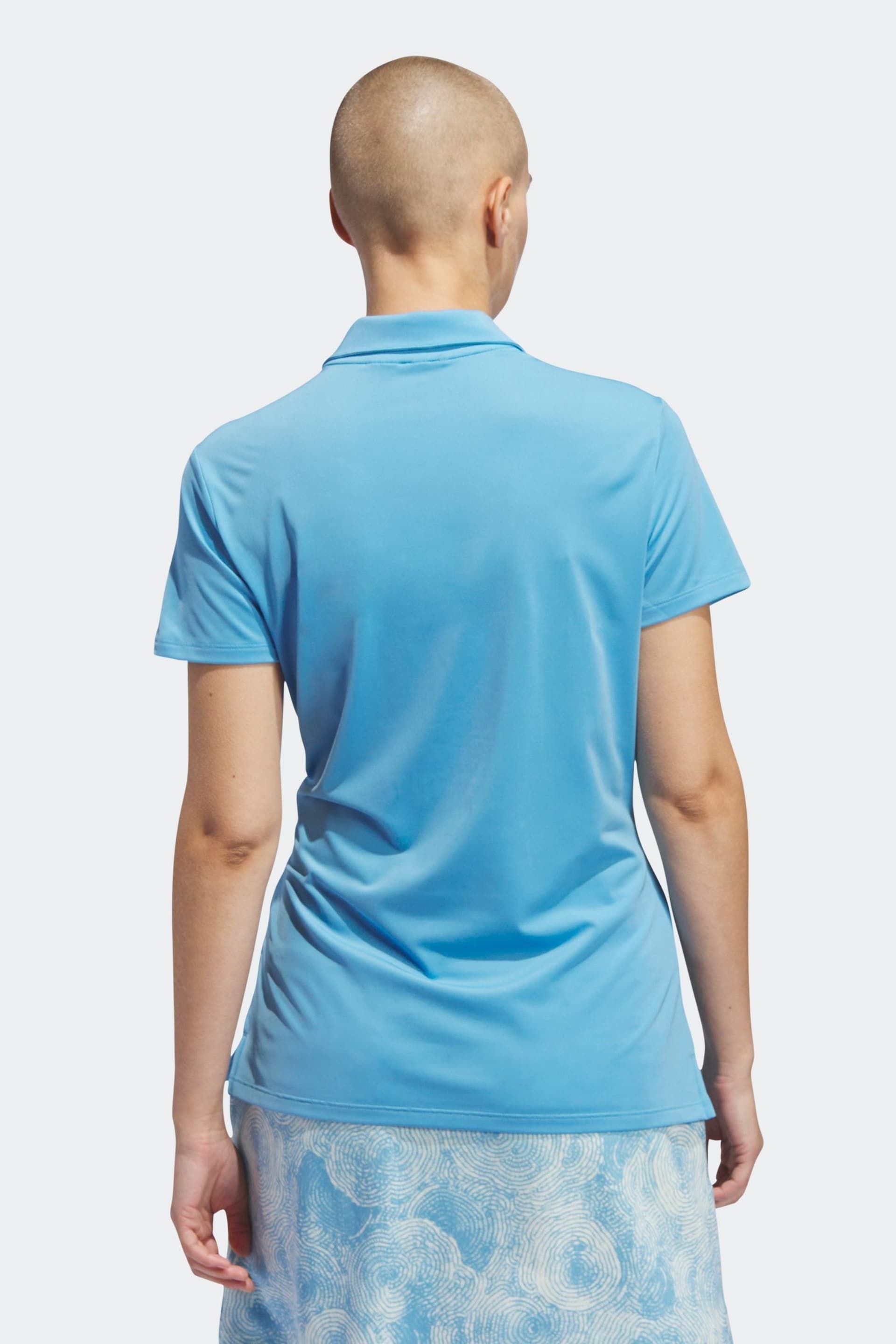 adidas Golf Bright Blue Performance Ultimate365 Solid Short Sleeve Polo Shirt - Image 2 of 5