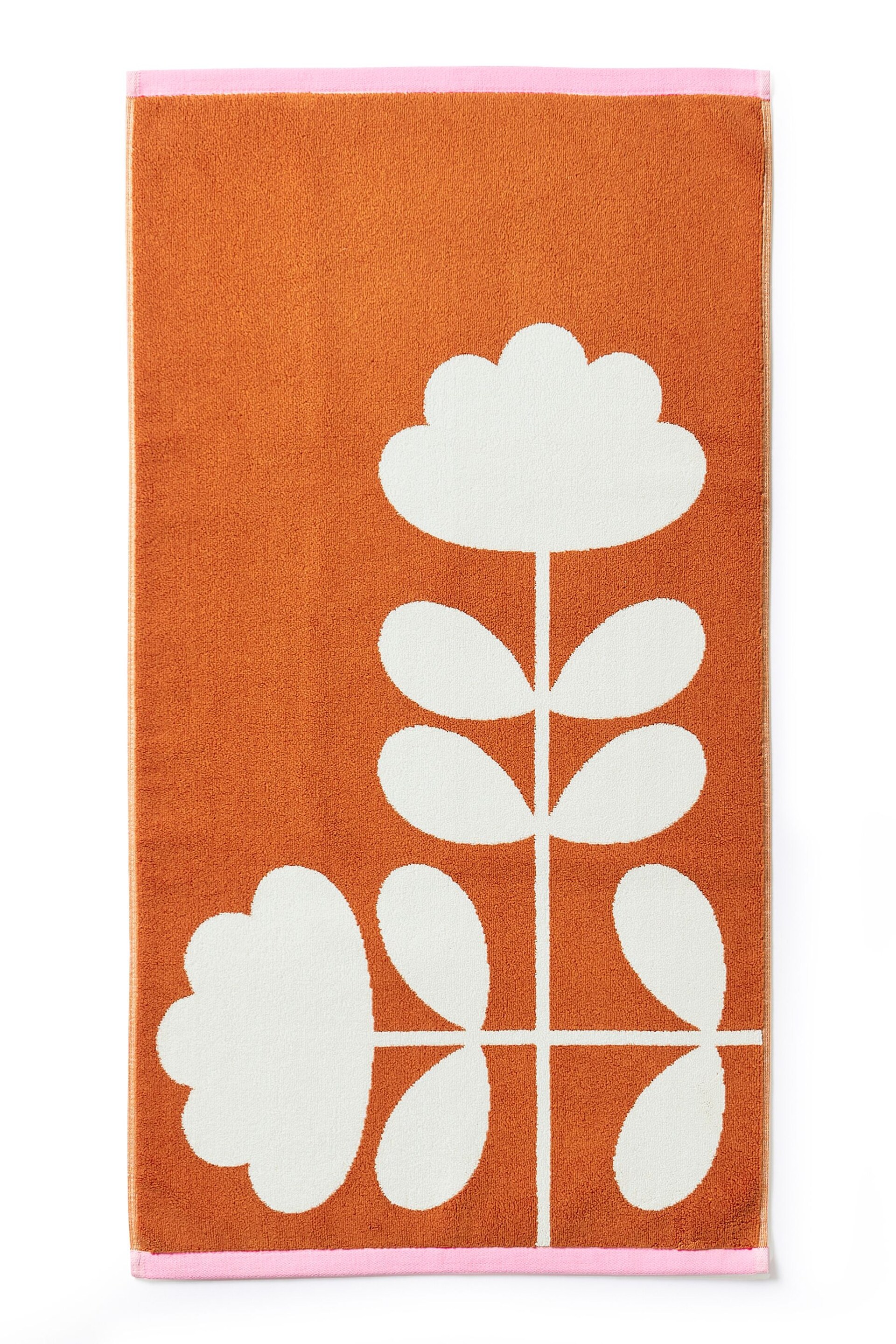 Orla Kiely Pink Cut Stem Bath Mat - Image 2 of 2