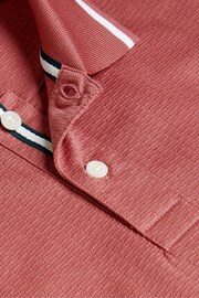 Ted Baker Pink Regular Erwen Short Sleeve Textured Polo Shirt - Image 7 of 7