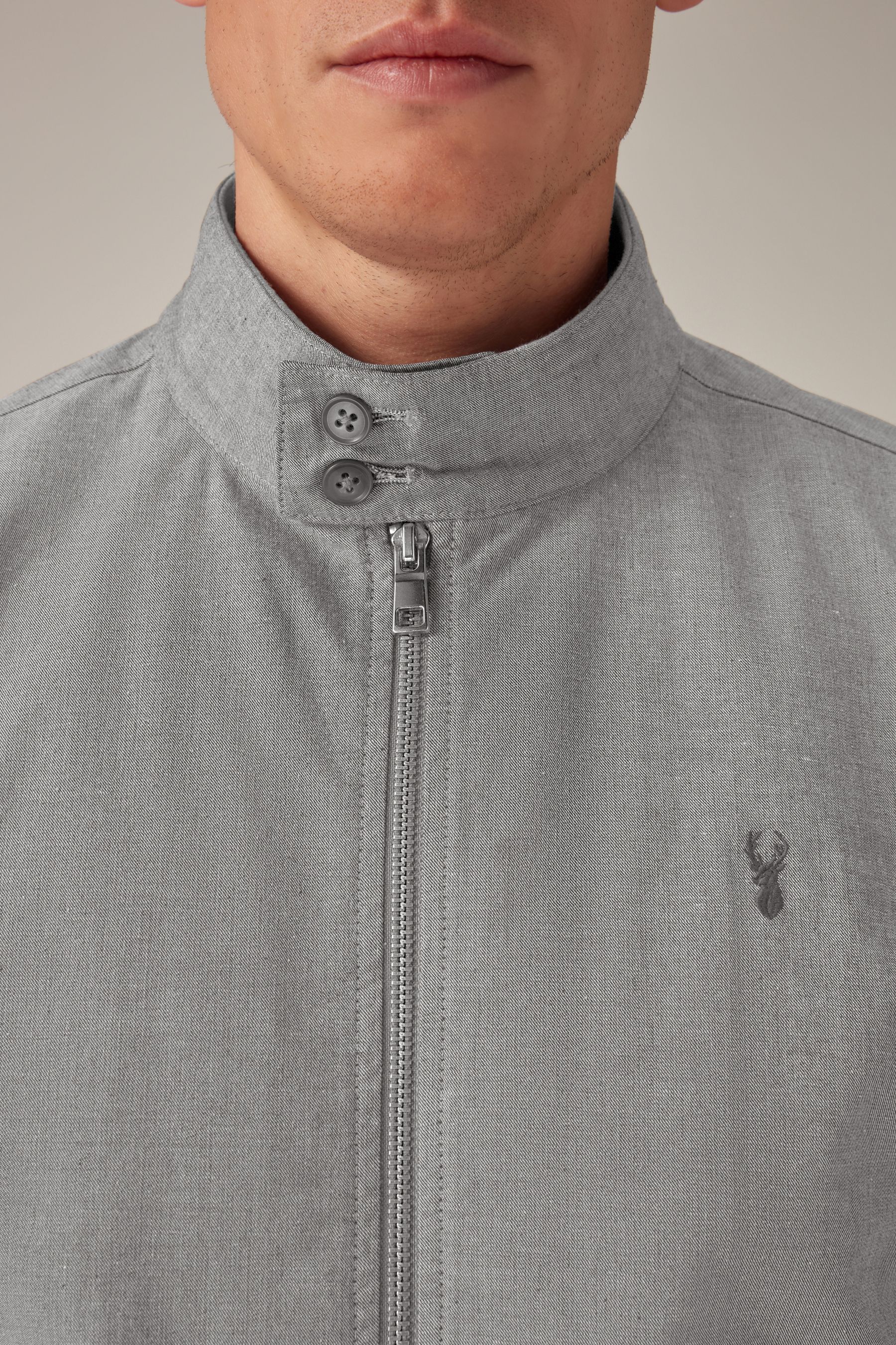 Buy Blue Shower Resistant Check Lining Harrington Jacket from Next Luxembourg