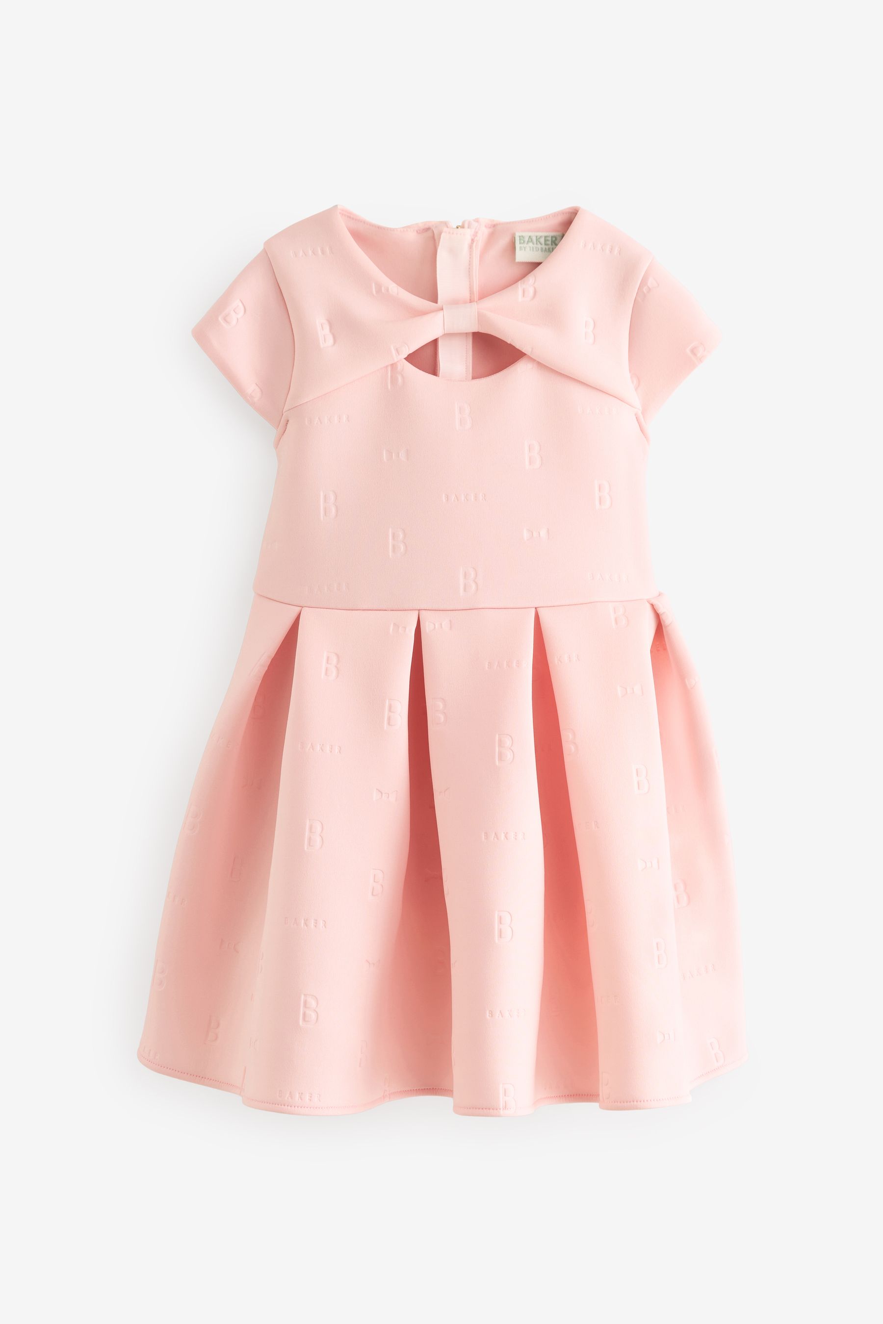 Baker by Ted Baker Pink Cutout Bow Embossed Scuba Dress