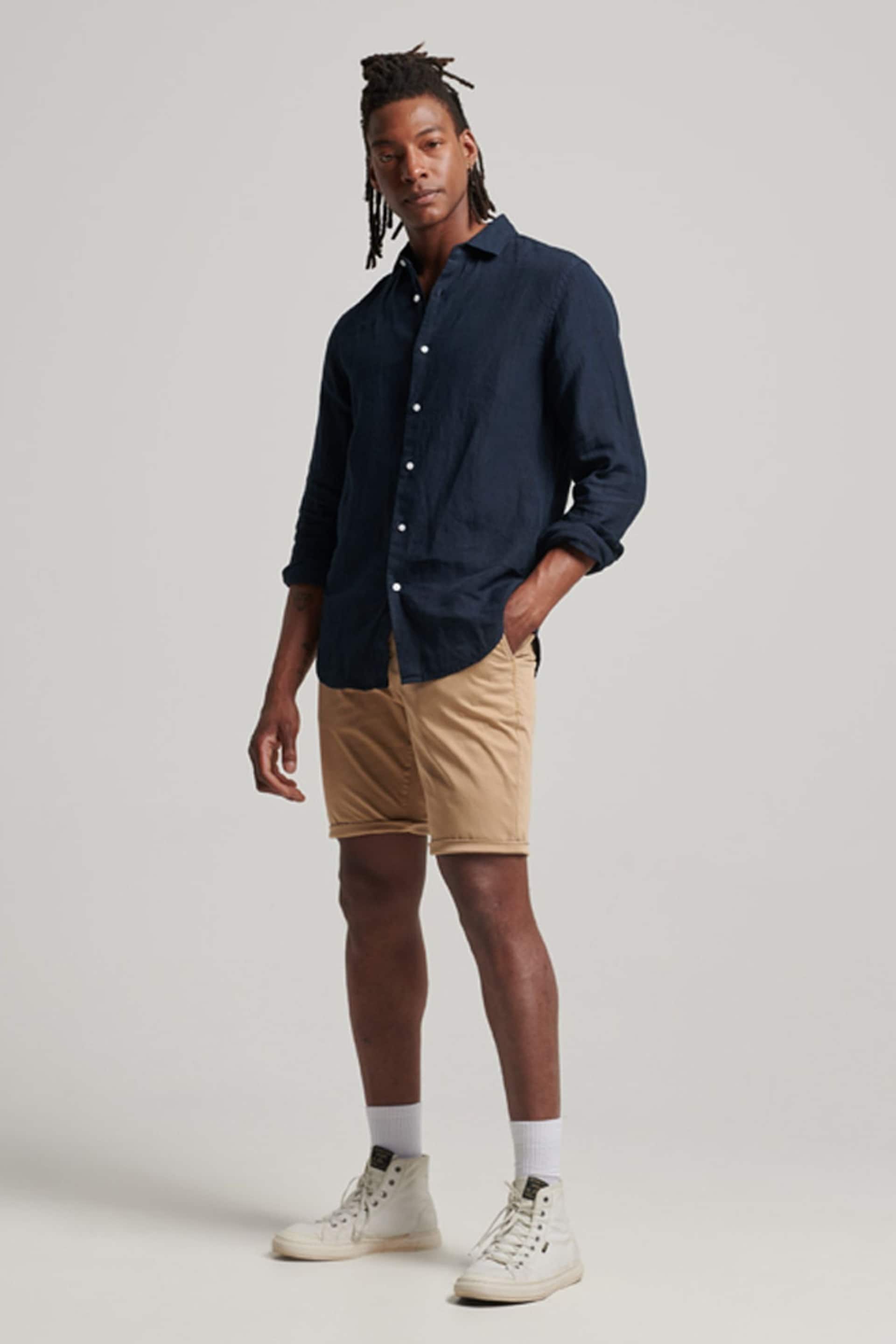 Superdry Brown Core Chino Shorts - Image 3 of 6