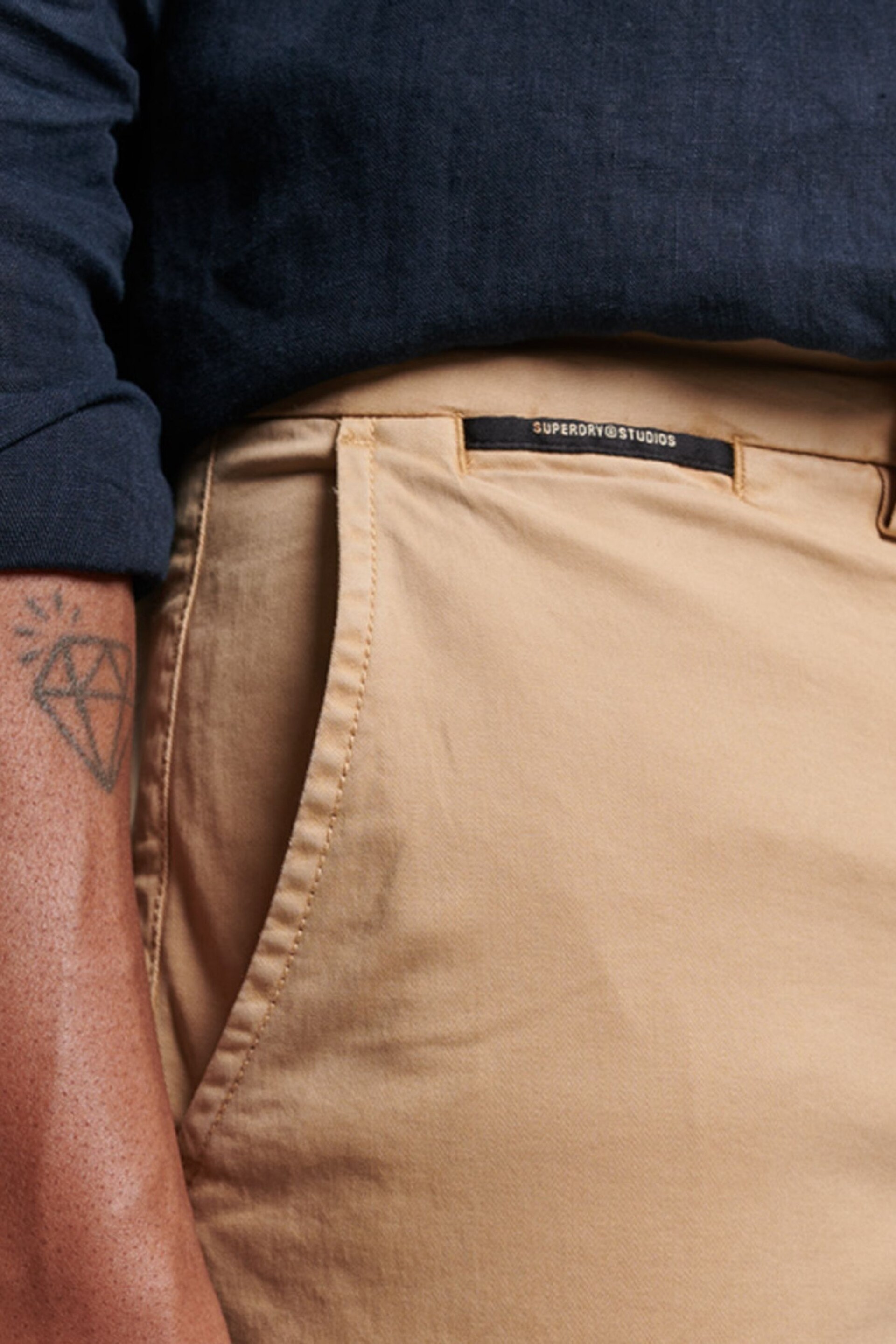 Superdry Brown Core Chino Shorts - Image 5 of 6