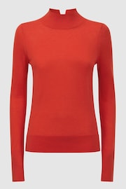 Reiss Coral Kylie Merino Wool Fitted Funnel Neck Top - Image 2 of 5