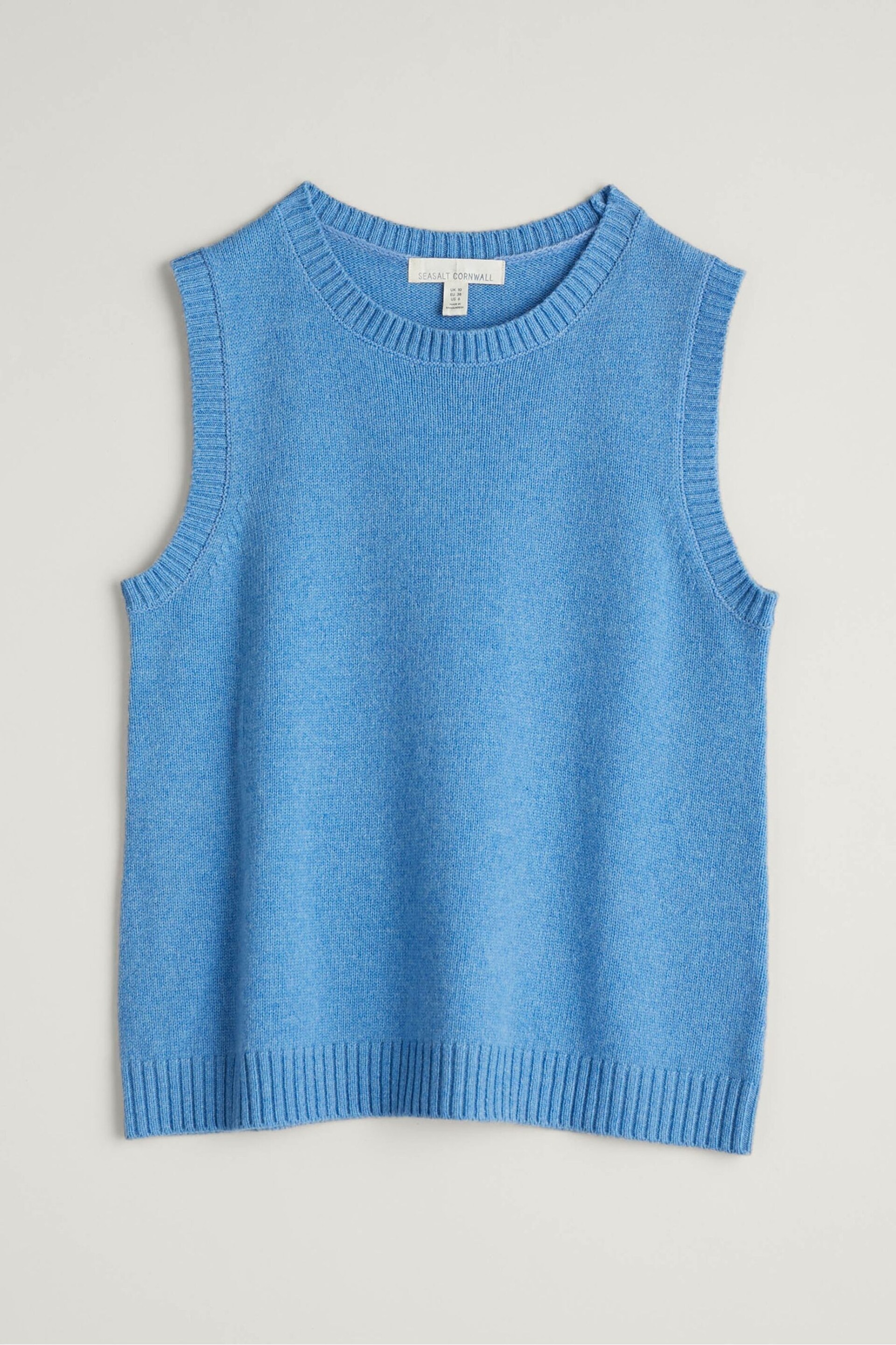 Seasalt Cornwall Blue East View Knitted Vest - Image 7 of 8