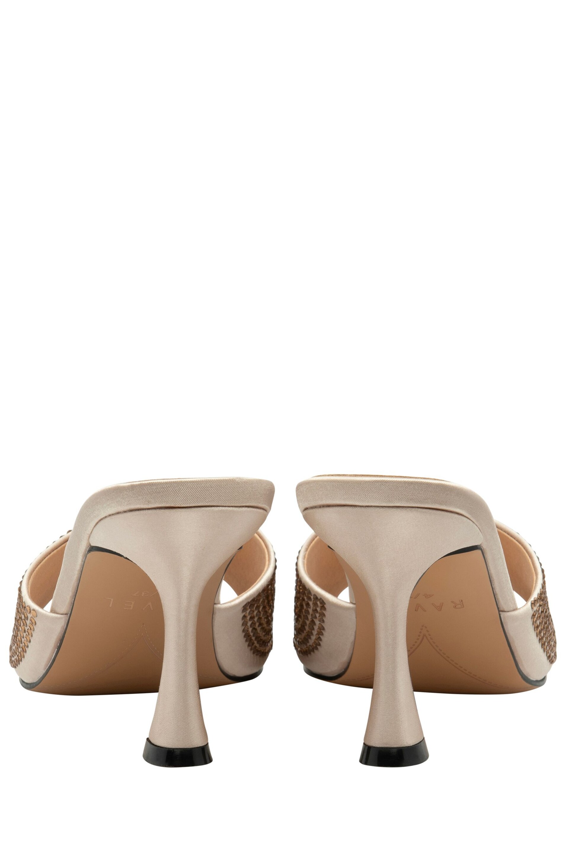 Ravel Gold Heeled Mule Sandals - Image 3 of 4