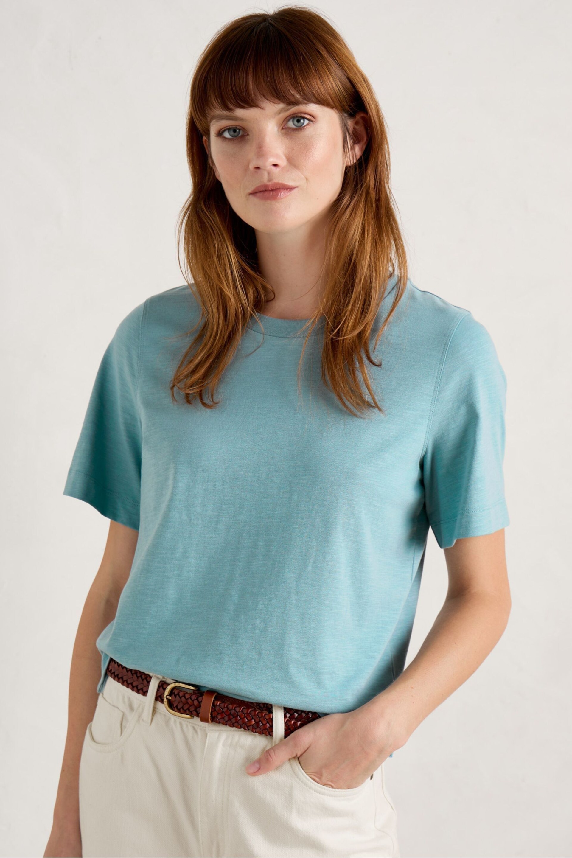 Seasalt Cornwall Light Blue Copseland T-Shirt - Image 1 of 5