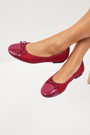 Red Toe Cap Regular/Wide Fit Forever Comfort® Ballerinas Shoes