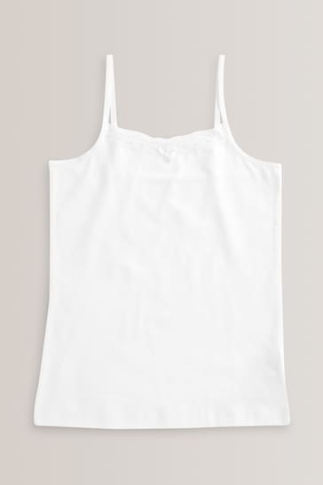 White Strappy Cami Vests 5 Pack (1.5-16yrs)