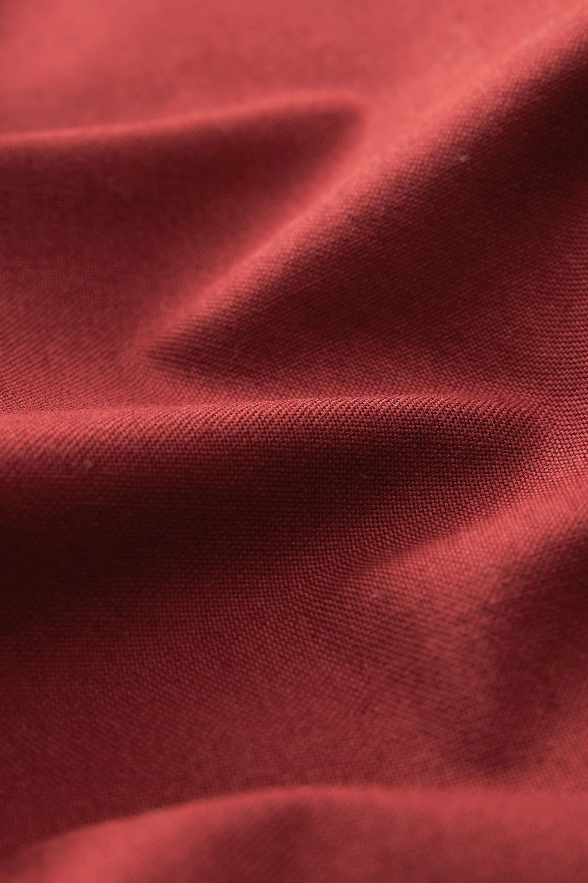 Burgundy Red Regular Fit Long Sleeve Oxford Shirt - Image 8 of 8