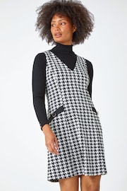 Dusk Black Sleeveless Houndstooth Stretch Dress - Image 1 of 5