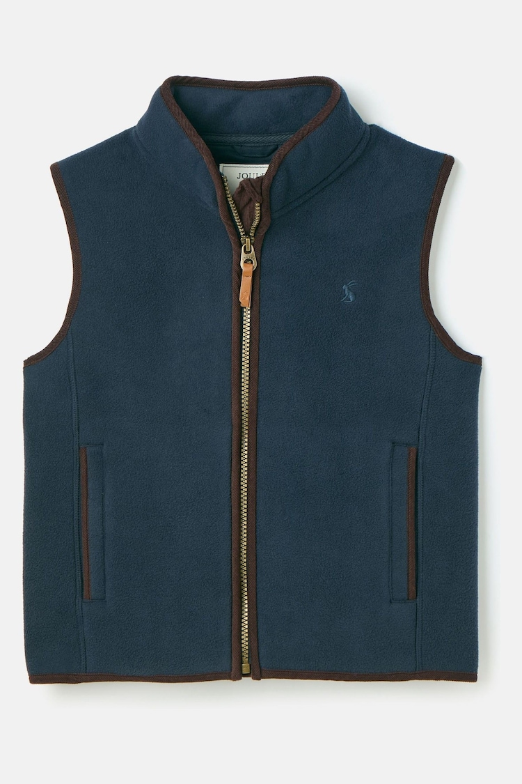 Joules Boys' Coxton Blue Fleece Gilet - Image 1 of 6