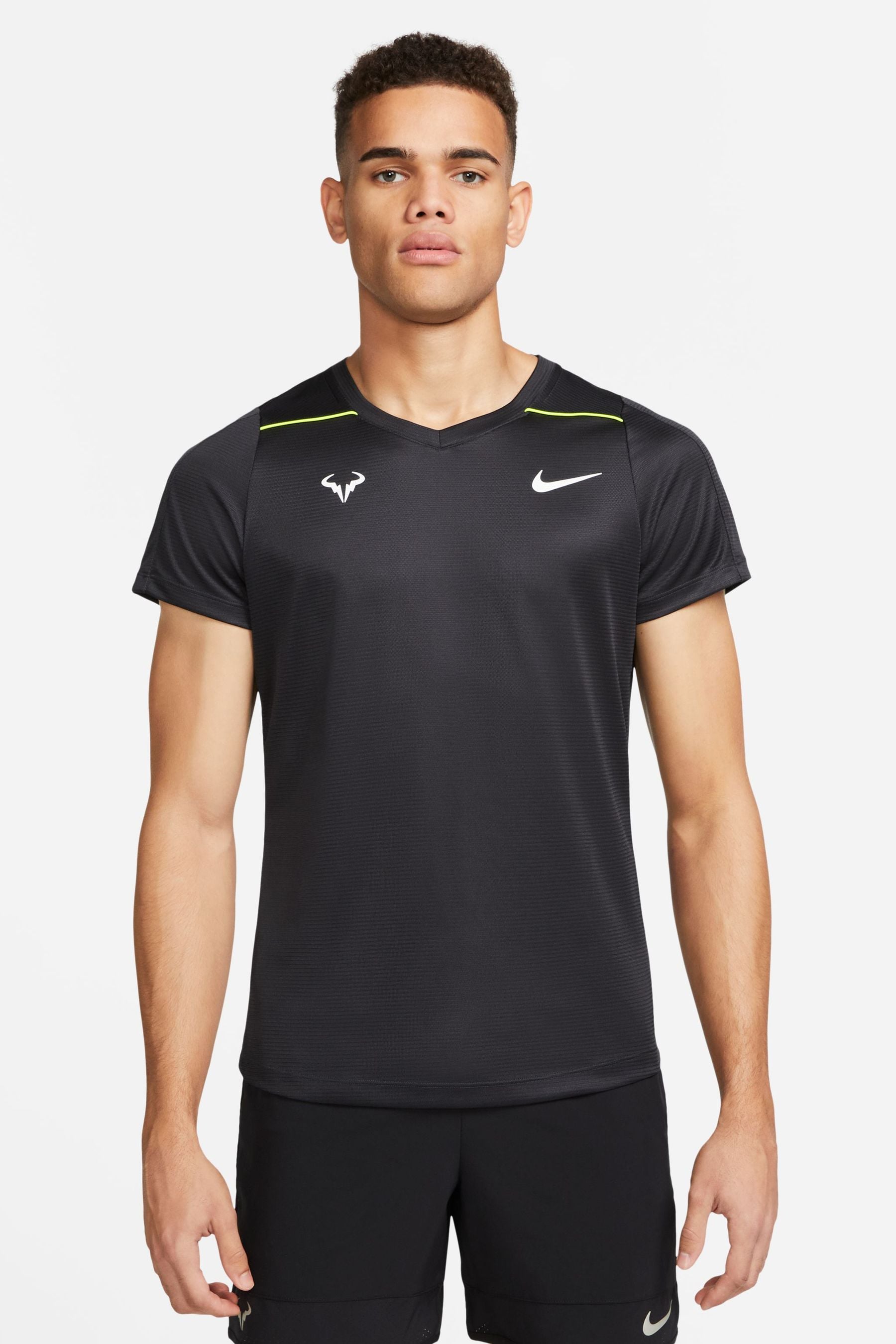 Buy Nike Black Court Rafael Nadal Tennis T Shirt from Next Luxembourg