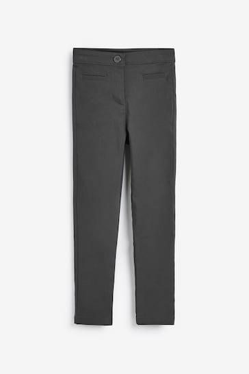 Charcoal Grey Slim Waist School Skinny Stretch Trousers (3-18yrs)