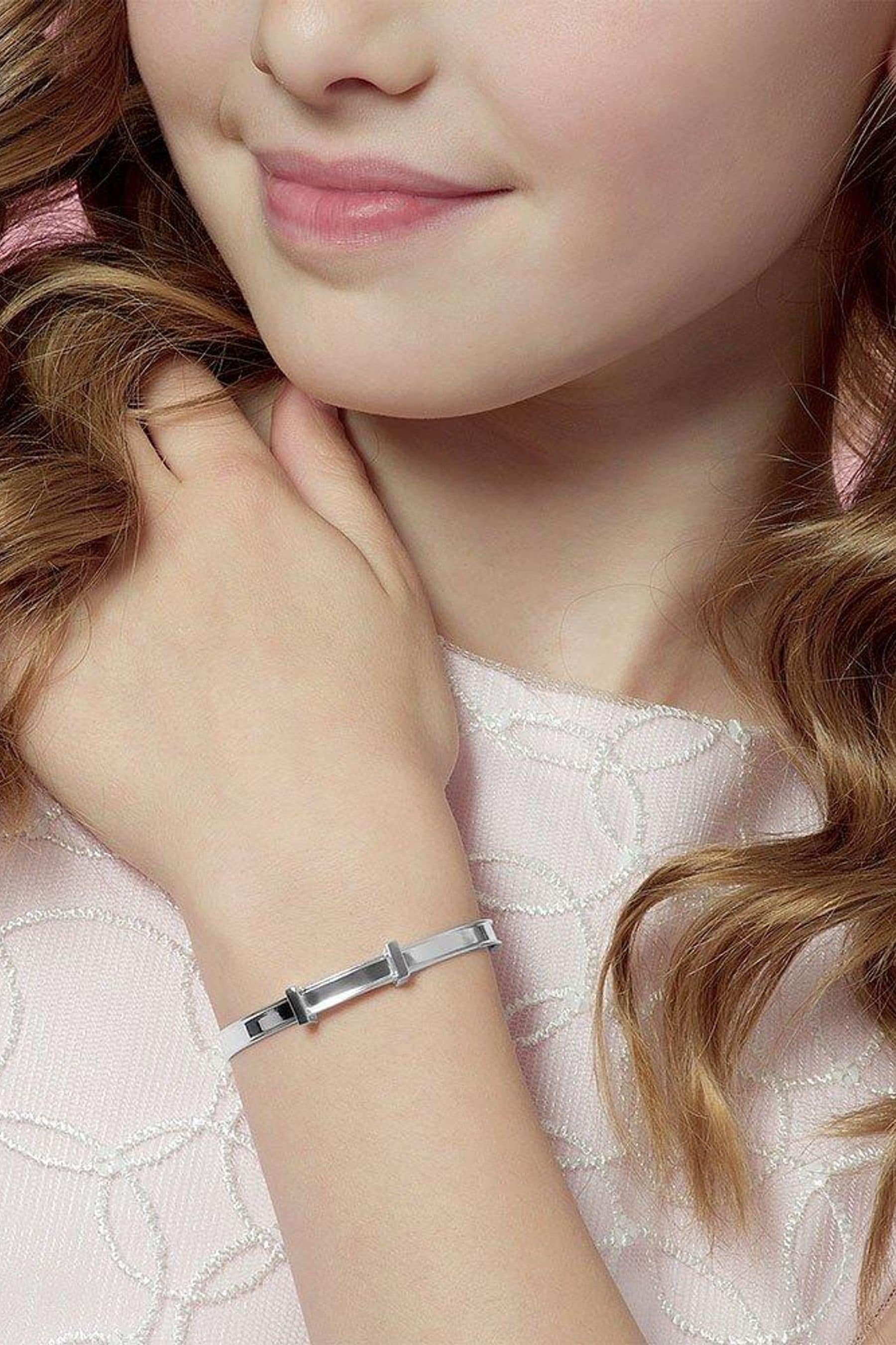 Beaverbrooks Children s Mini B Silver Adjustable Bangle