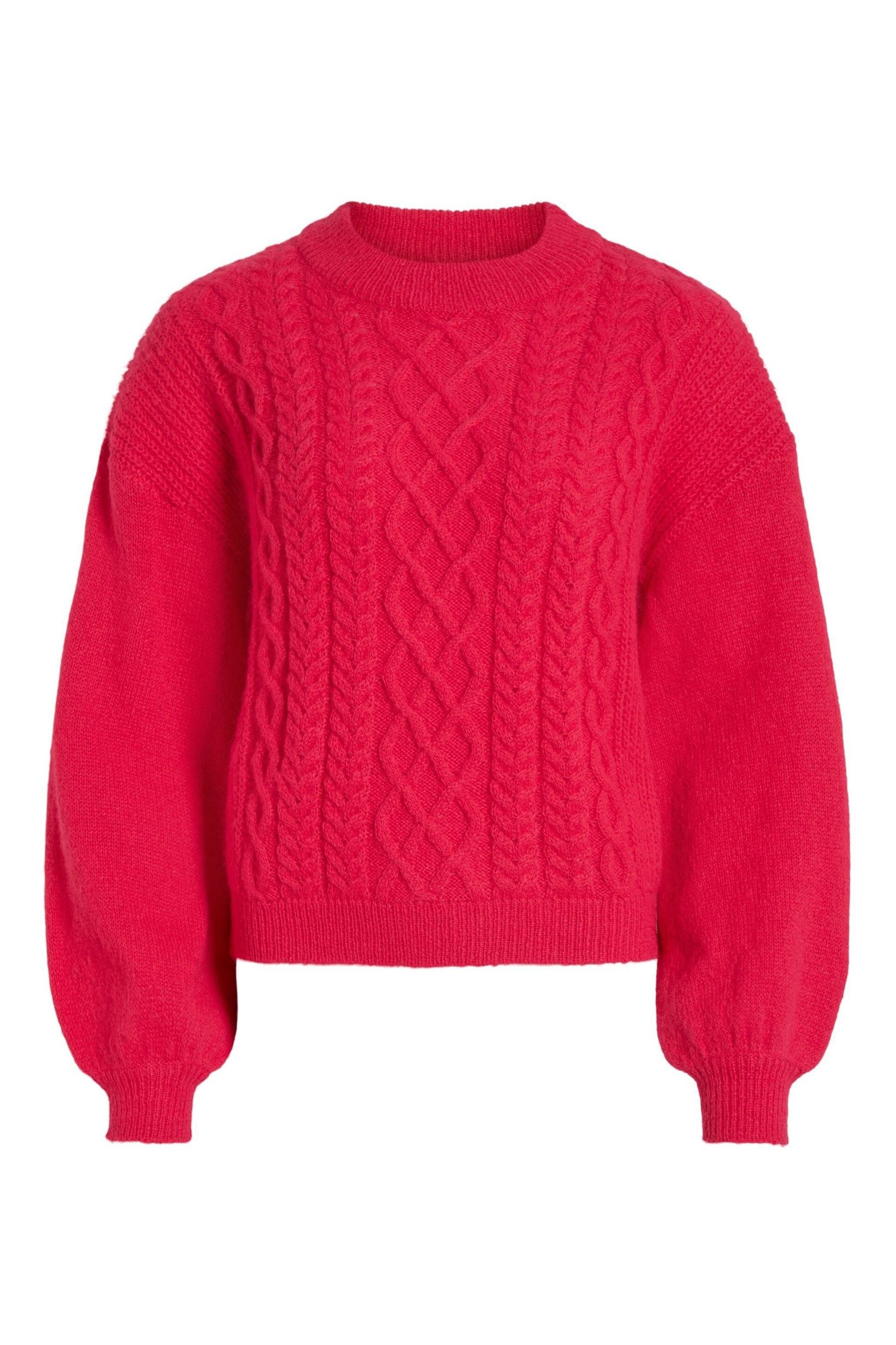 VILA Pink Round Neck Cosy Cable Knit Jumper - Image 5 of 5
