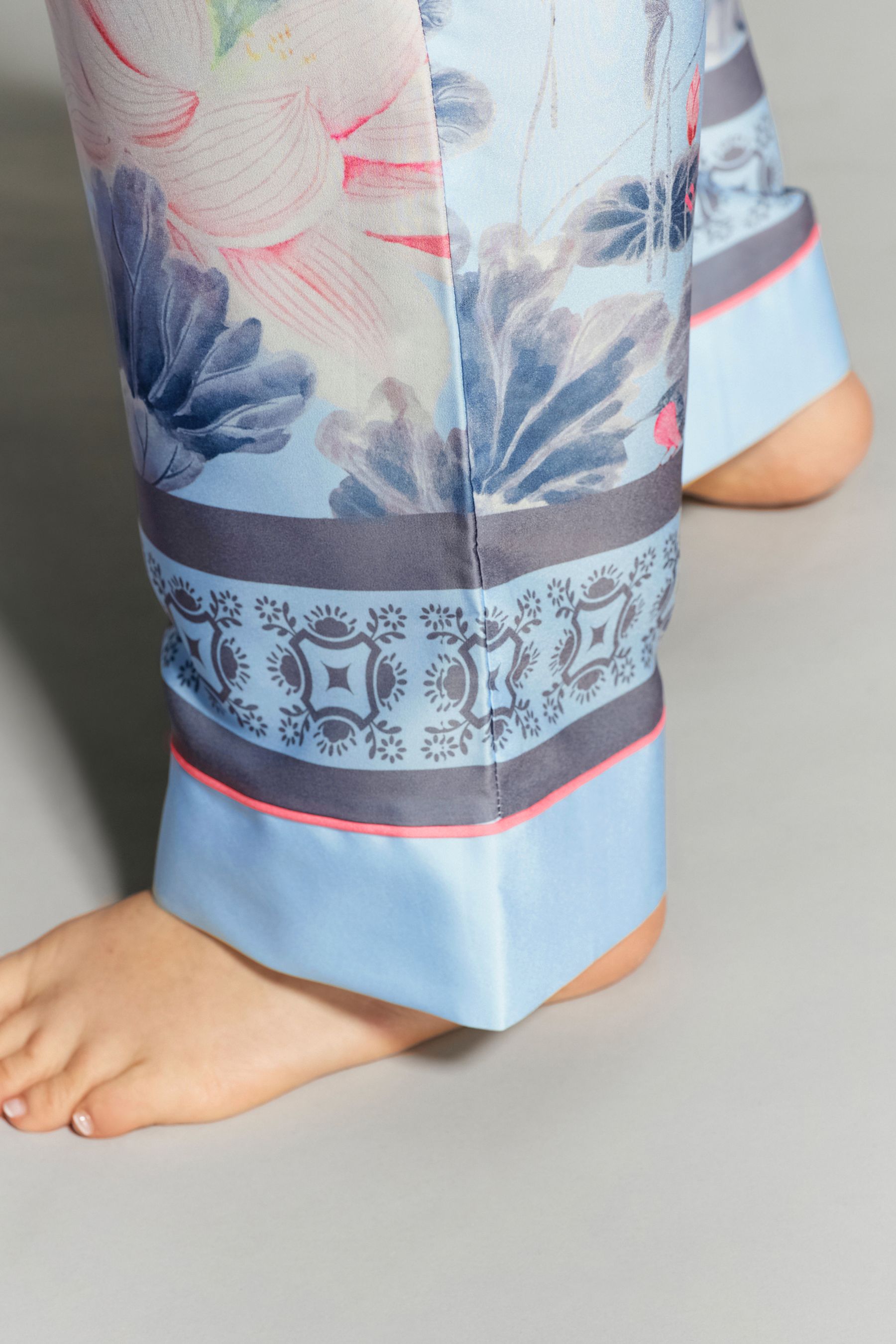 Buy B by Ted Baker Blue Floral Satin T Shirt Pyjamas from Next Canada