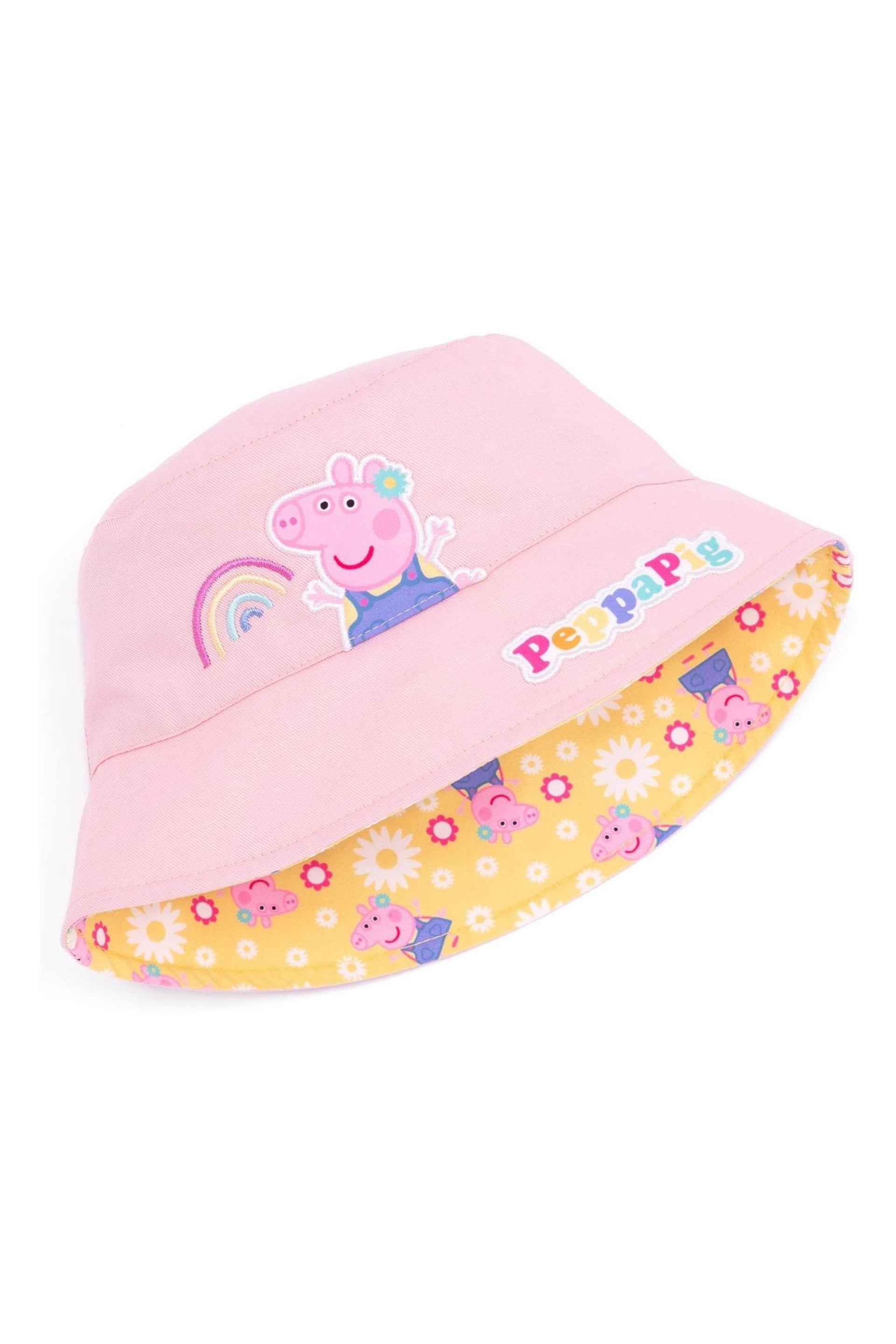 Vanilla Underground Pink/Yellow Kids Peppa Pig Reversible Bucket Hat - Image 2 of 6