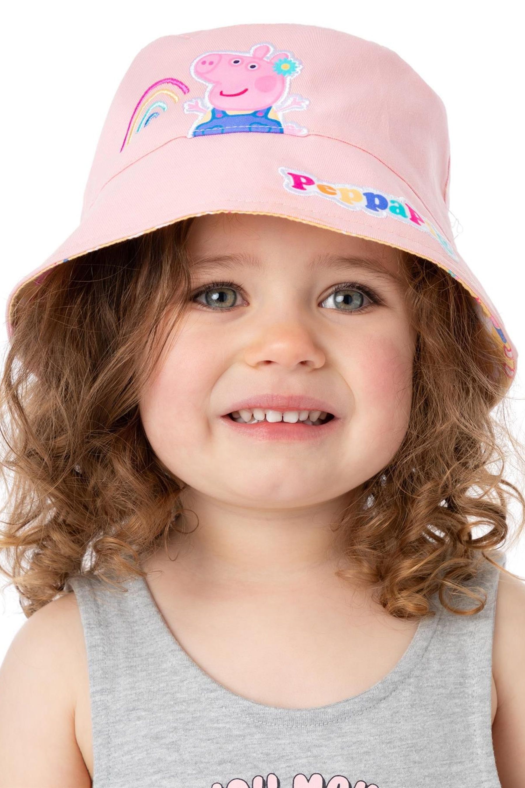 Vanilla Underground Pink Yellow Kids Peppa Pig Reversible Bucket Hat