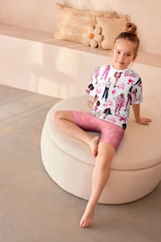 White/Pink Barbie License Short Pyjamas (9mths-16yrs) - Image 1 of 5