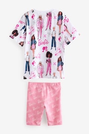 White/Pink Barbie License Short Pyjamas (9mths-16yrs) - Image 3 of 5