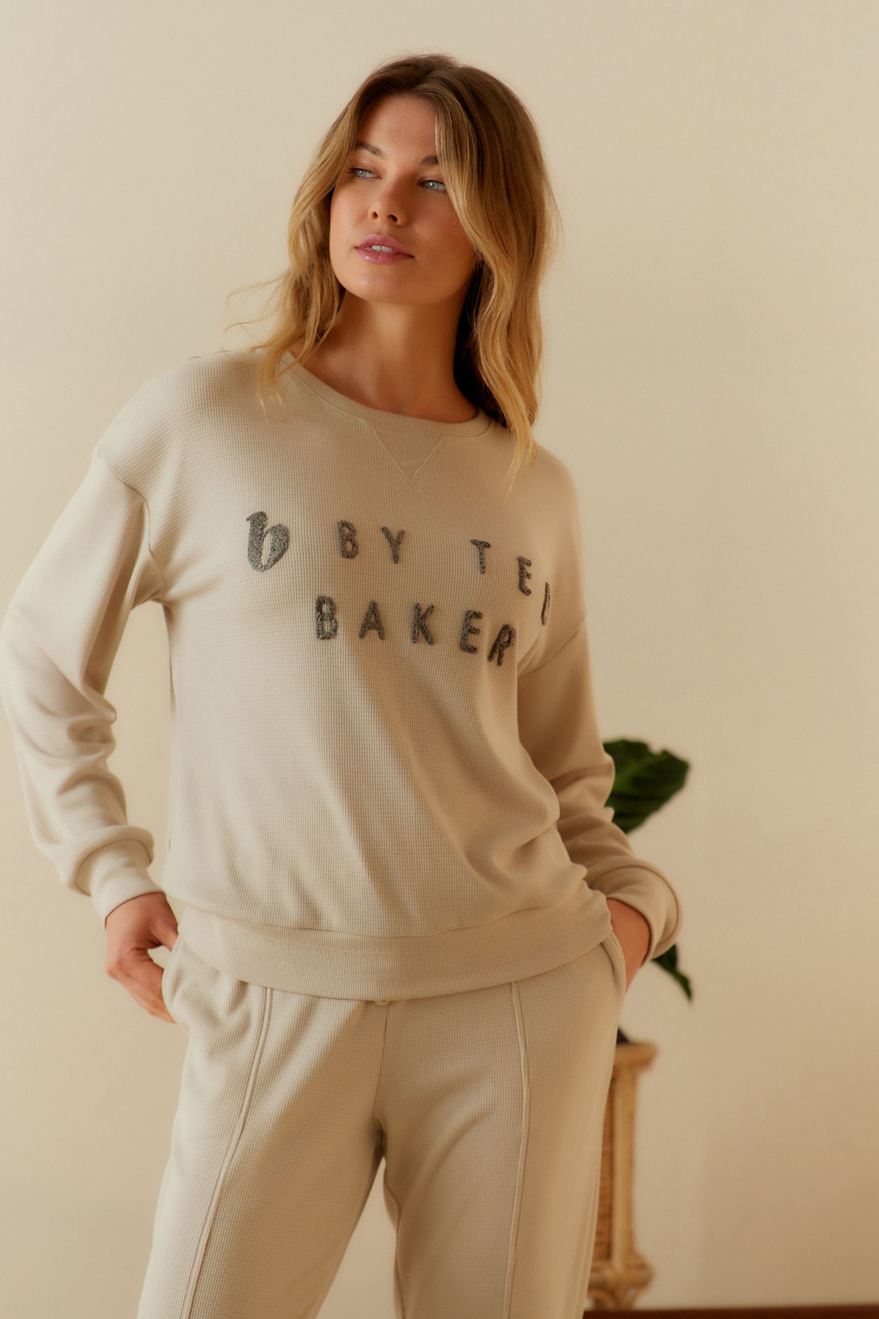 Buy B By Ted Baker Waffle Crew Jumper Jogger Pyjamas Set from Next Canada