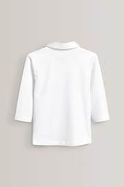 White Cotton Stretch 3/4 Sleeve School Jersey Blouses 2 Pack (3-16yrs) - Image 3 of 4