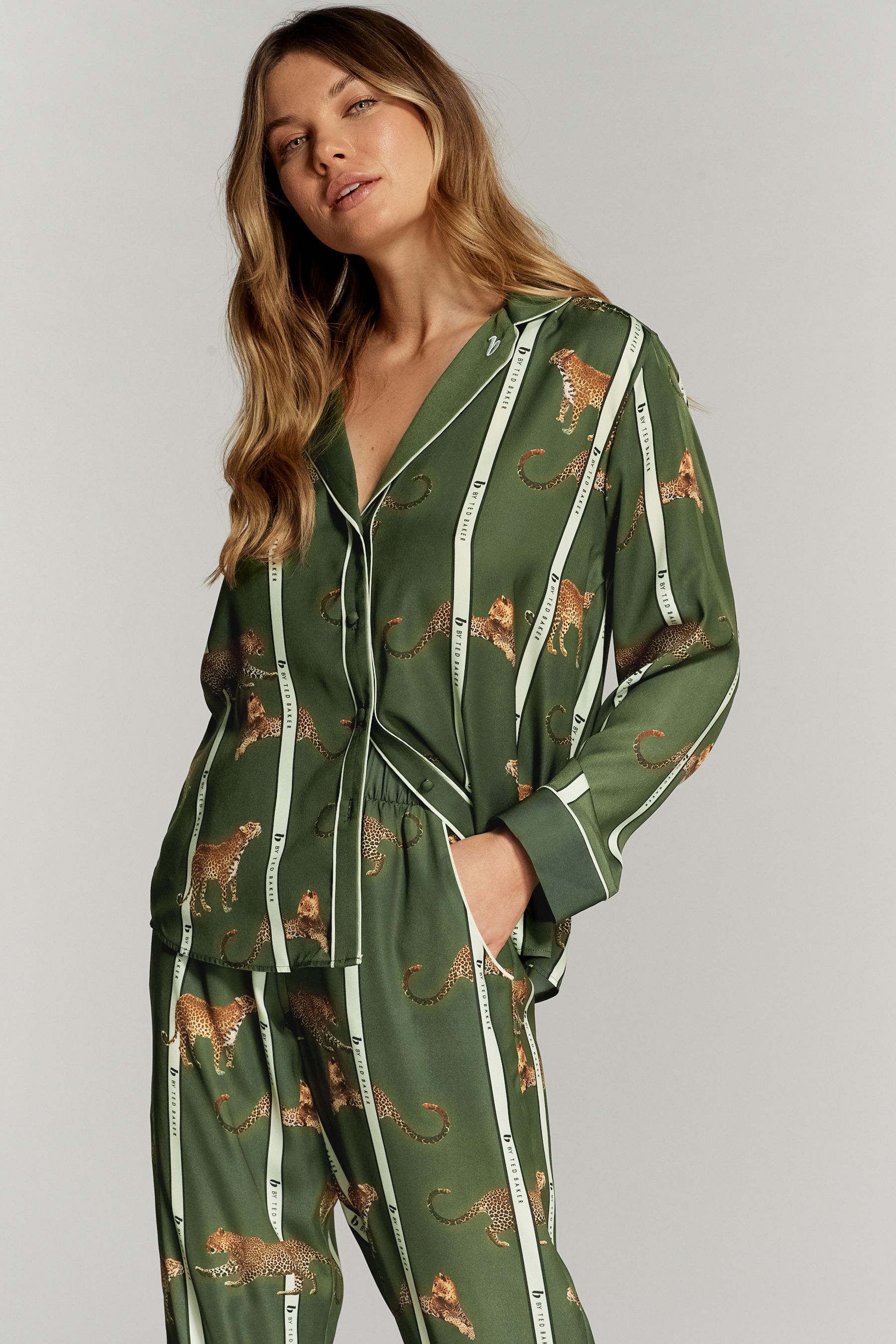 Satin button pyjamas deals