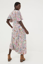 FatFace Green Expressive Floral Midi Dress - Image 3 of 7
