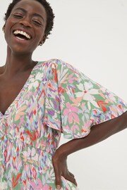 FatFace Green Expressive Floral Midi Dress - Image 5 of 7