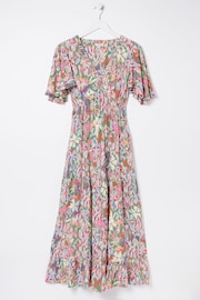 FatFace Green Expressive Floral Midi Dress - Image 7 of 7