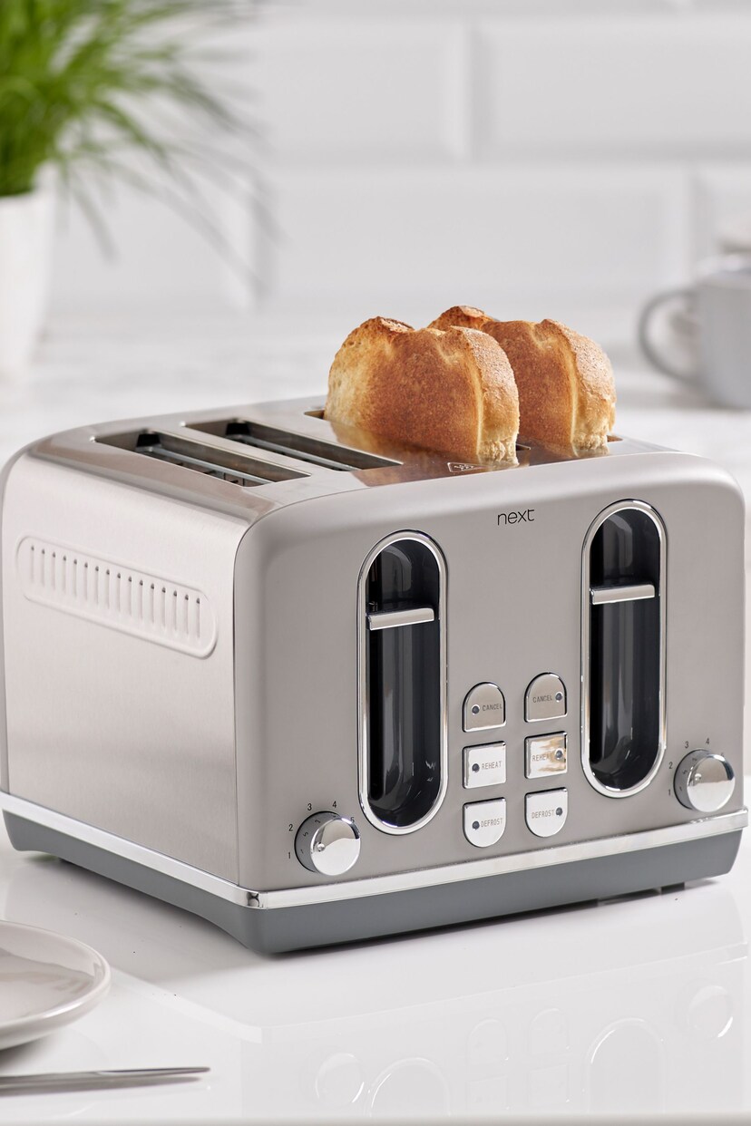 Light Grey Electric 4 Slice Toaster - Image 1 of 6