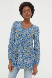 FatFace Blue Gina Aztec Texture Tunic - Image 1 of 4