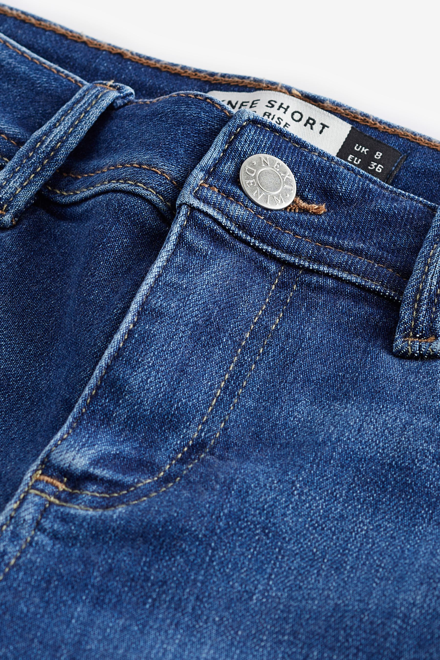 Buy Mid Blue Denim Knee Length Shorts from Next United Arab Emirates