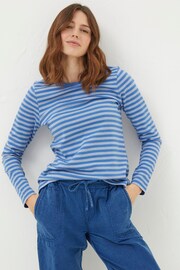 FatFace Blue Mila Stripe Top - Image 1 of 4