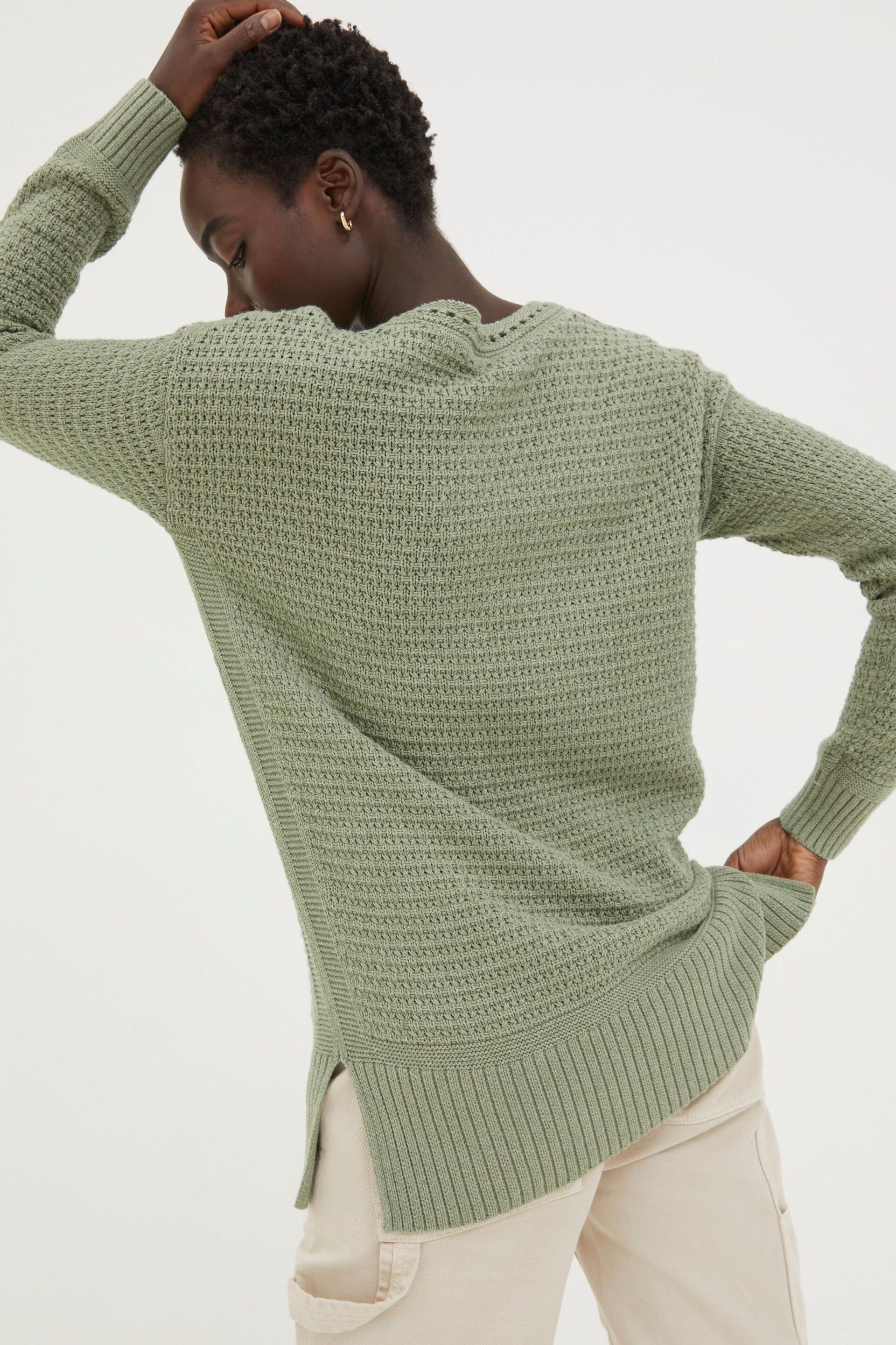 FatFace Green Tunic Jumper - Image 2 of 4