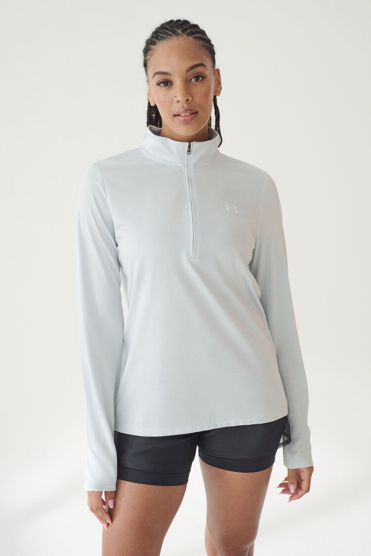 Under Armour Grey Tech Twist 1/2 Zip Top - Image 1 of 7