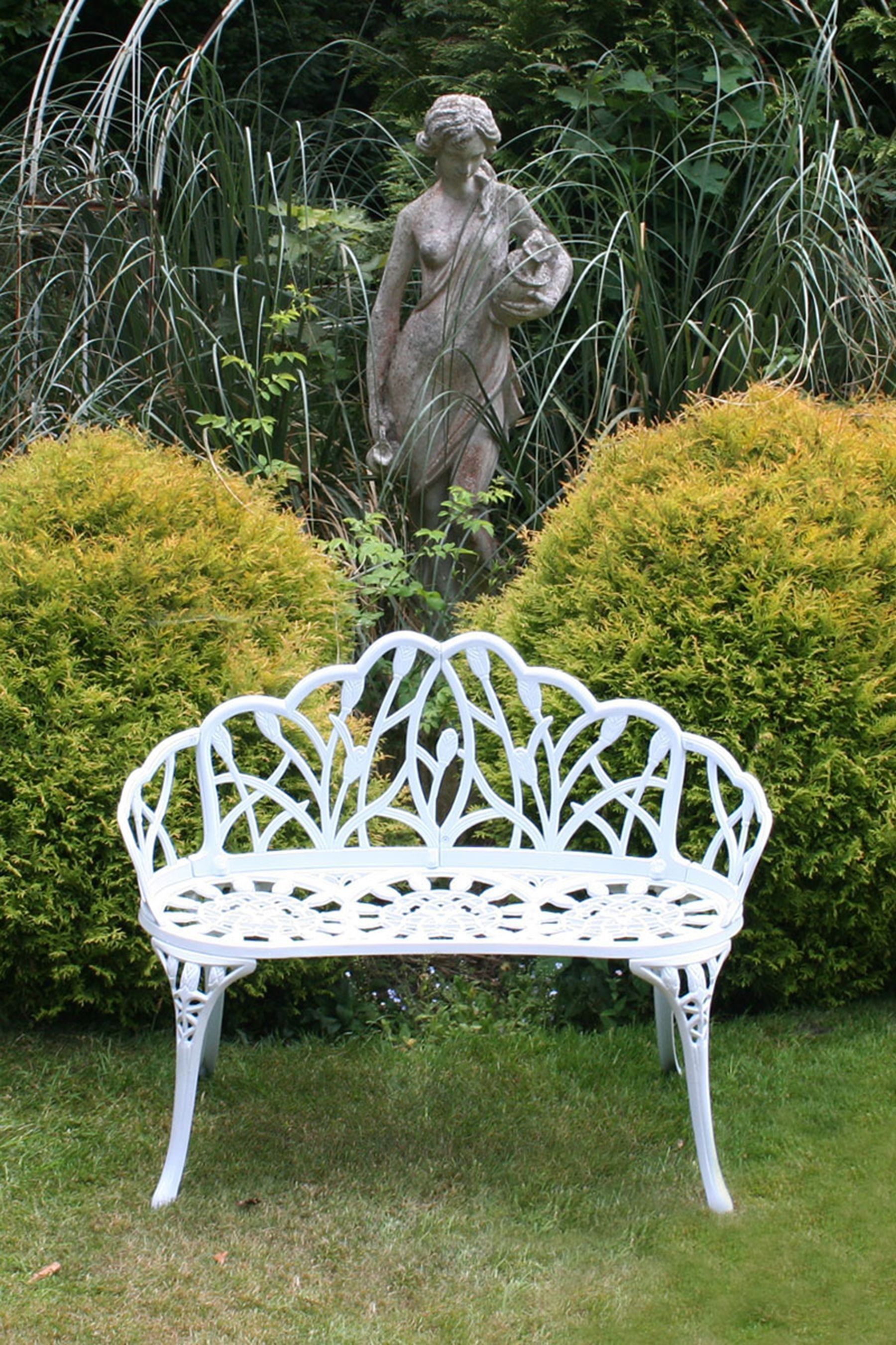 White metal bench new arrivals seat