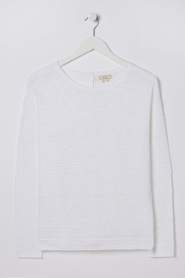 FatFace Isabelle White Cotton Linen Jumper - Image 5 of 5