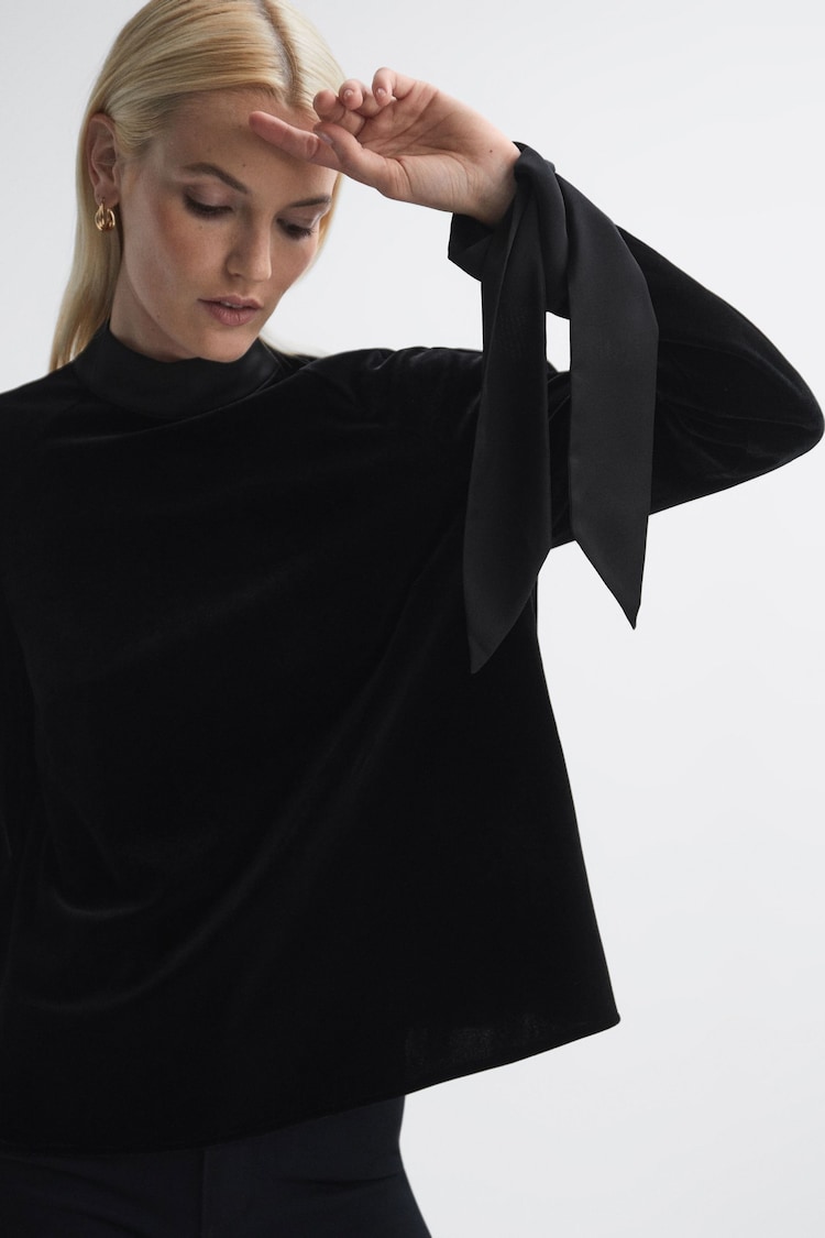 Florere Velvet Satin Detail Blouse - Image 1 of 5