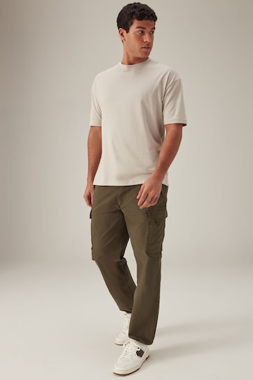 Neutral Relaxed Essential Crew Neck T-Shirt