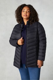 Live Unlimited Black Curve Chevron Packable Puffer Jacket - Image 1 of 4