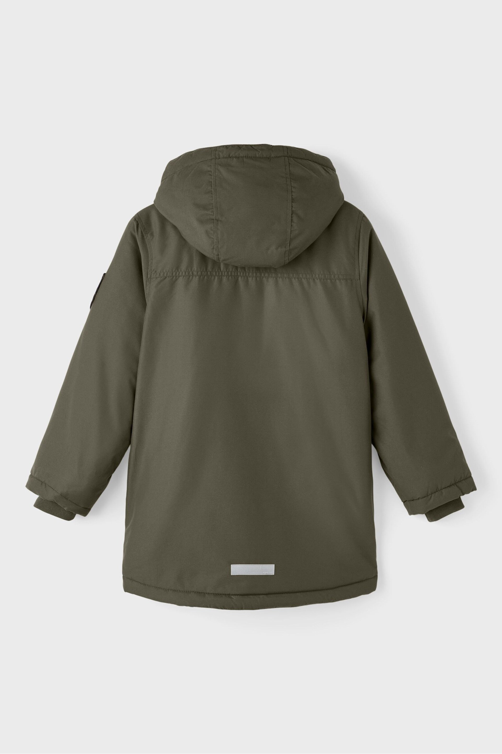 Name It Green Fleece Lined Parka Coat - Image 2 of 5