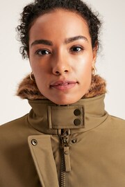 Joules Wilcote Tan Brown Waterproof Padded Raincoat - Image 6 of 11