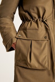 Joules Wilcote Tan Brown Waterproof Padded Raincoat - Image 7 of 11