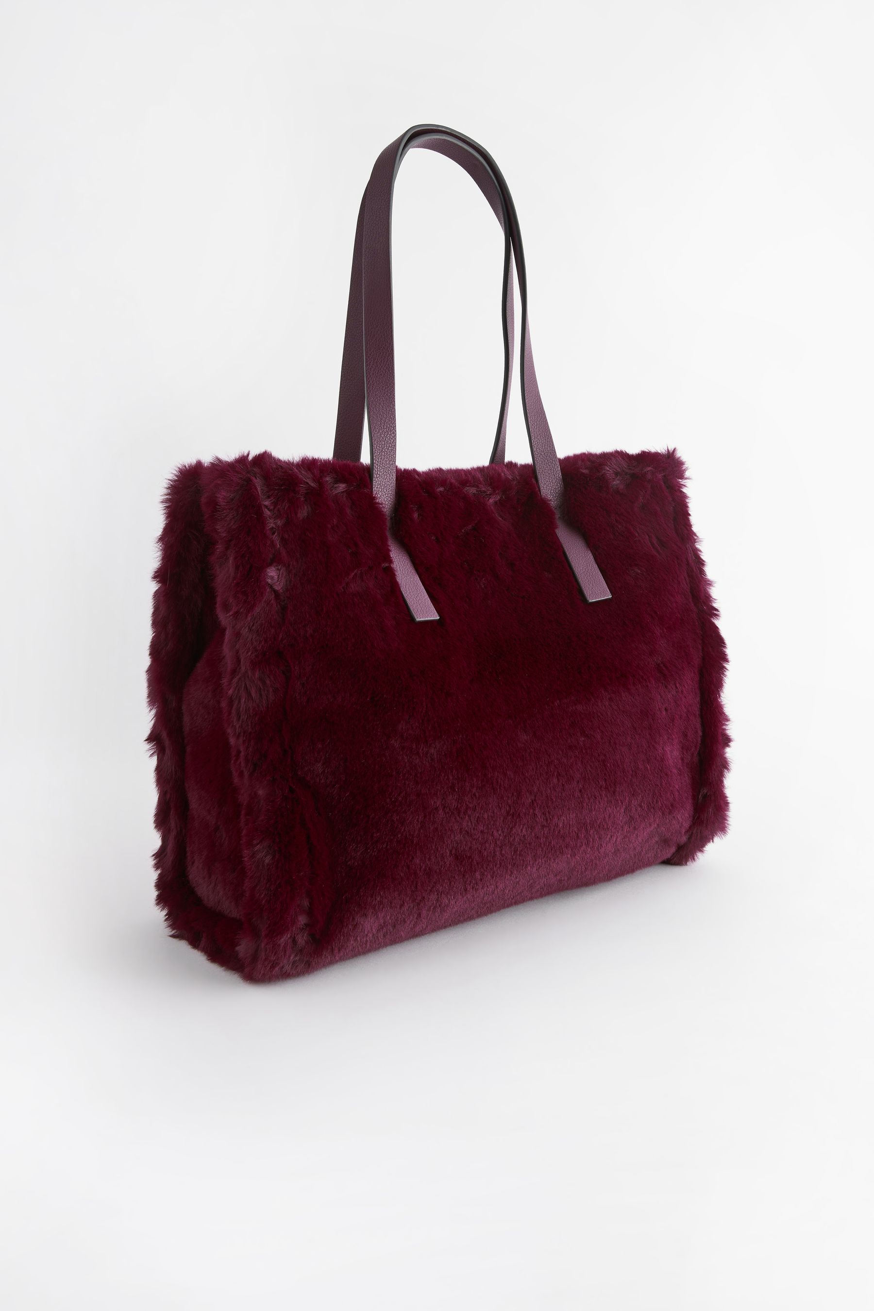 Buy Berry Red Faux Fur Shopper Bag from Next Belgium