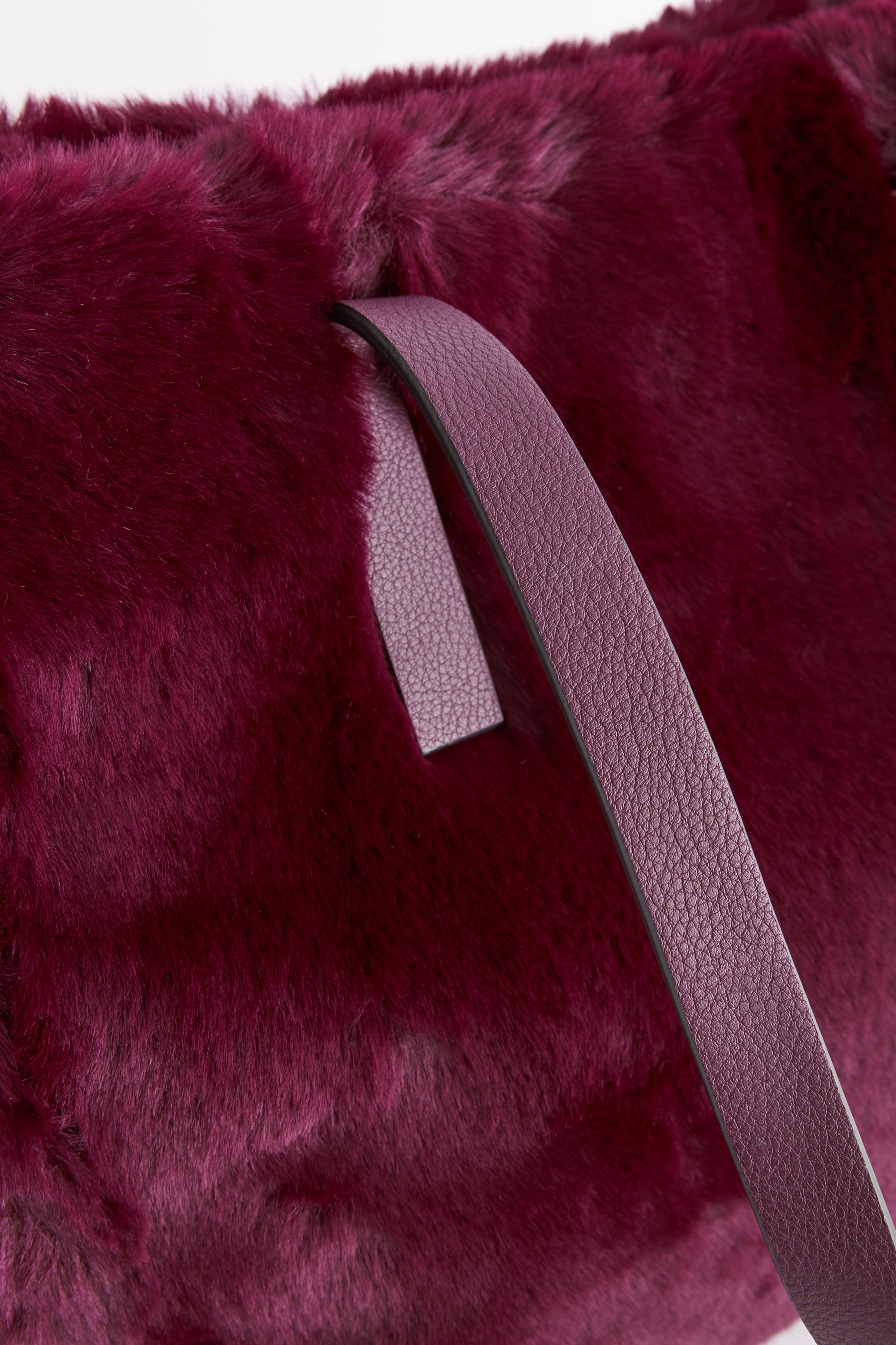 Buy Berry Red Faux Fur Shopper Bag from Next Luxembourg